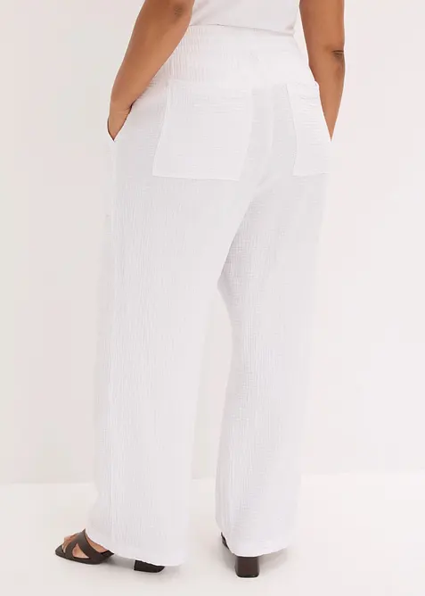 Byxa i luftig muslin, bonprix