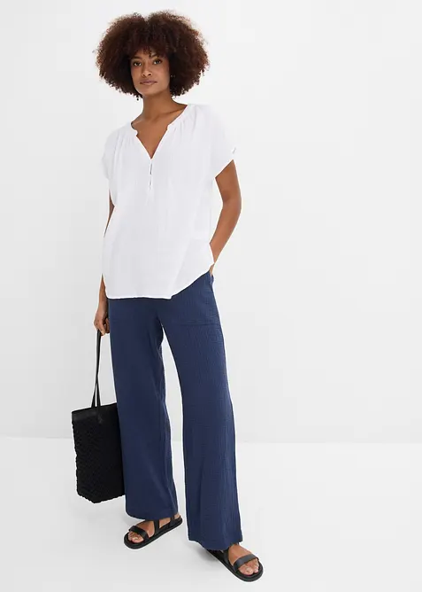Byxa i luftig muslin, bonprix