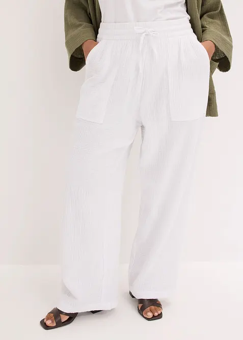 Byxa i luftig muslin, bonprix