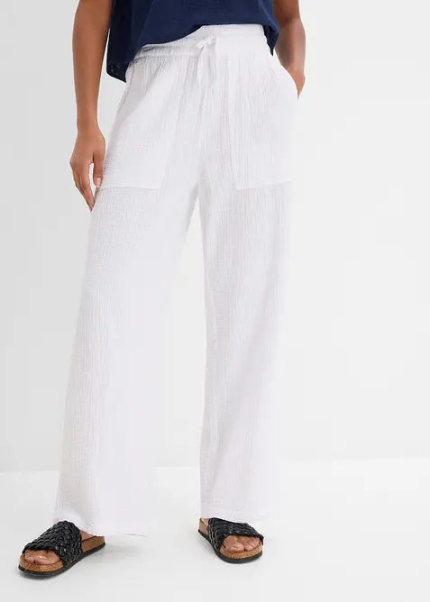 Byxa i luftig muslin, bonprix