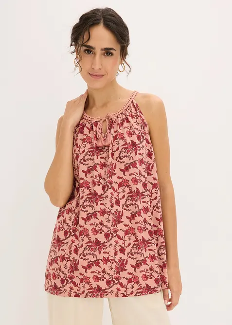 Linne med smala axelband, av viskos, bonprix