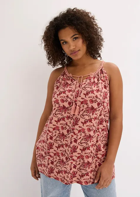 Linne med smala axelband, av viskos, bonprix