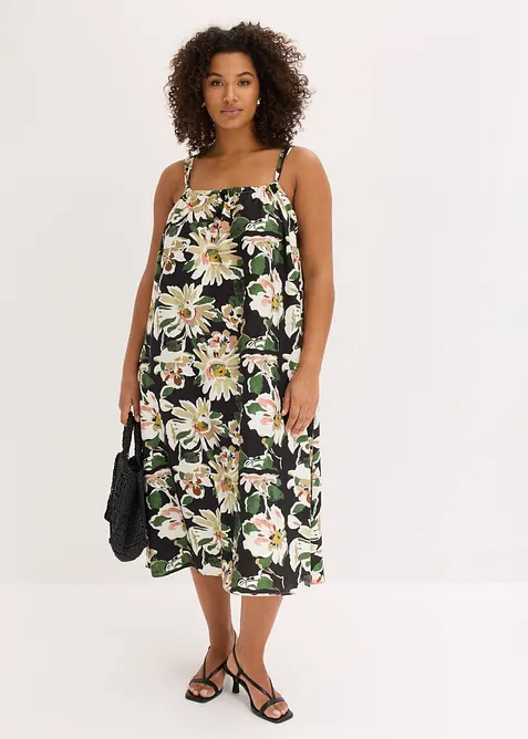 Mellanl&aring;ng kl&auml;nning i mjuk viskosmix, bonprix