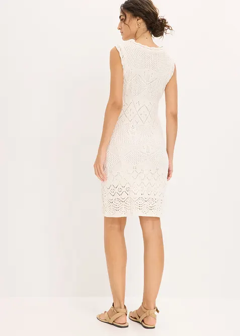 Stickad kl&auml;nning av bomullsmix, bonprix