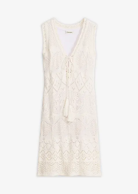 Stickad kl&auml;nning av bomullsmix, bonprix