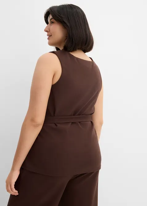 Linne i pik&eacute; med knytband, bonprix