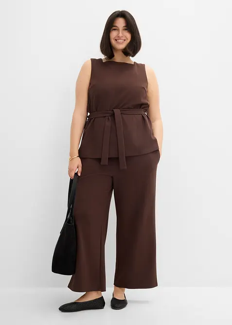 Linne i pik&eacute; med knytband, bonprix