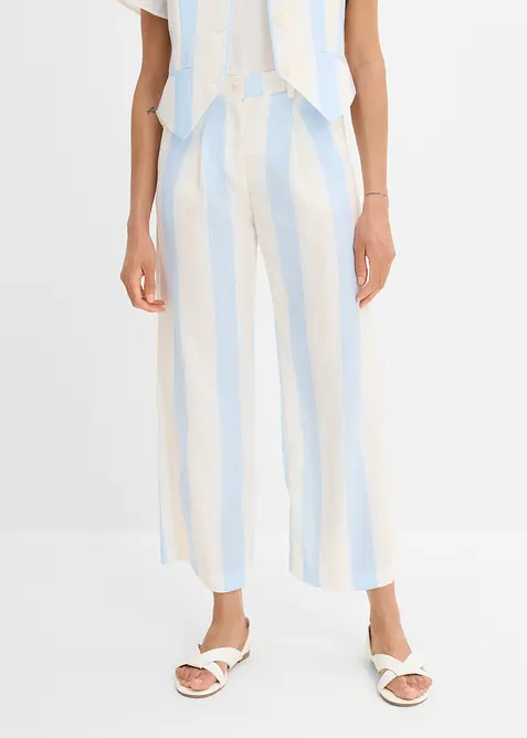 Palazzobyxa med linnelook, bonprix