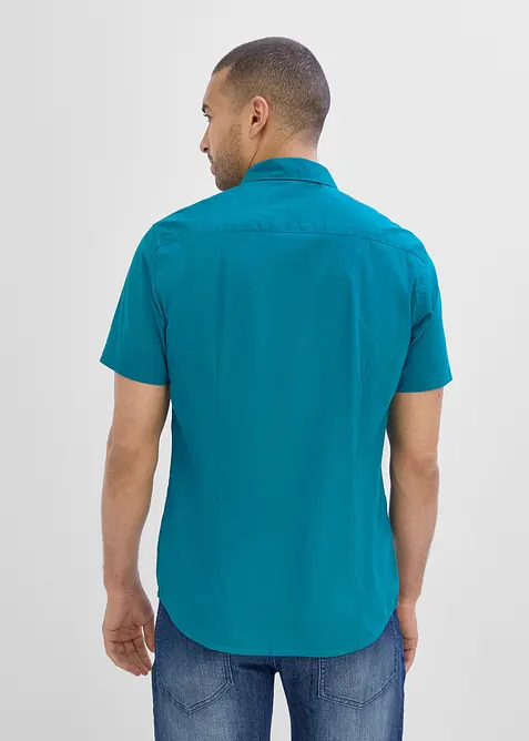Stretchig kort&auml;rmad skjorta, smal passform, bonprix