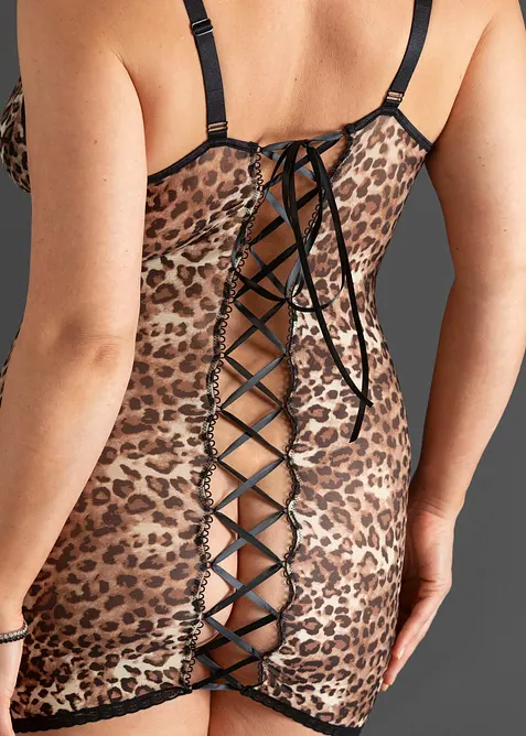 Meshkl&auml;nning med leopardm&ouml;nster, bonprix