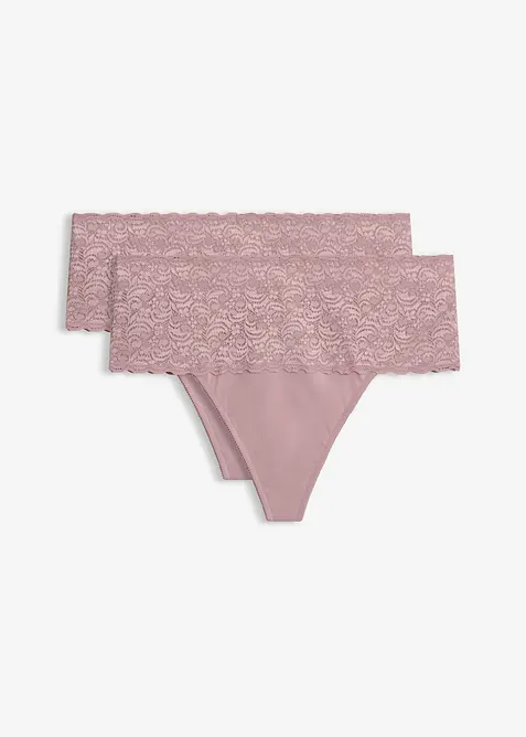 Stringtrosa med medelh&ouml;g formande effekt (2-pack), bonprix