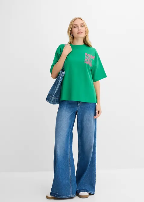 T-shirt i oversizemodell av ekologisk bomull, bonprix
