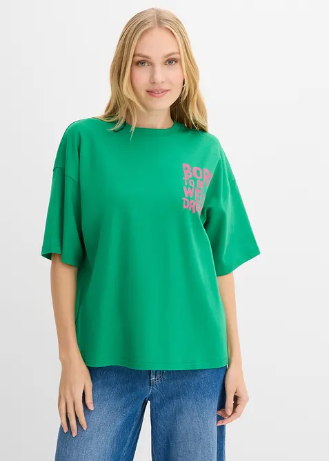 T-shirt i oversizemodell av ekologisk bomull, bonprix