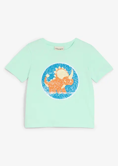 T-shirt i ekologisk bomull med v&auml;ndbara paljetter, bonprix