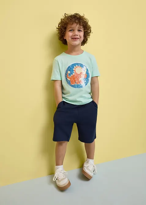 T-shirt i ekologisk bomull med v&auml;ndbara paljetter, bonprix