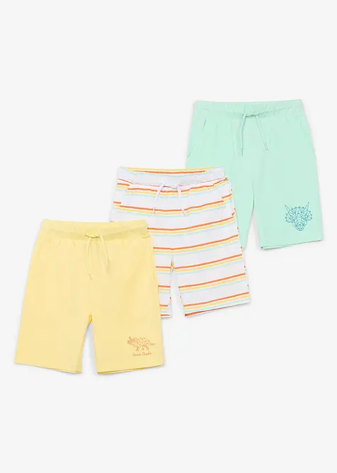 Jerseyshorts i ekologisk bomull (3-pack), bonprix