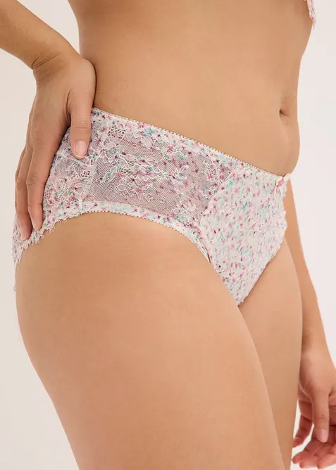 Maxitrosa med blomm&ouml;nster och spets, bonprix