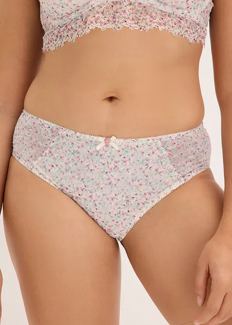 Maxitrosa med blomm&ouml;nster och spets, bonprix