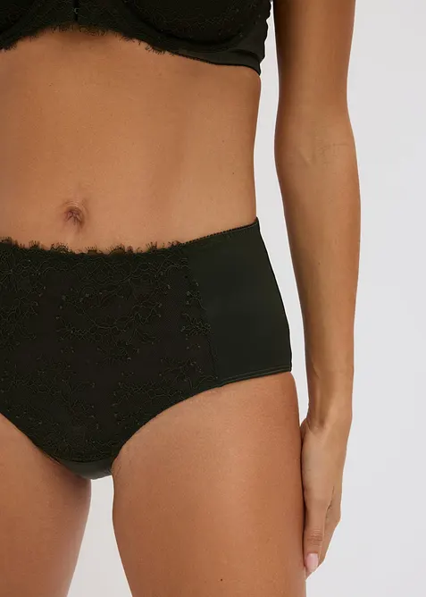 Maxihipstertrosa med blomm&ouml;nstrad spets, bonprix
