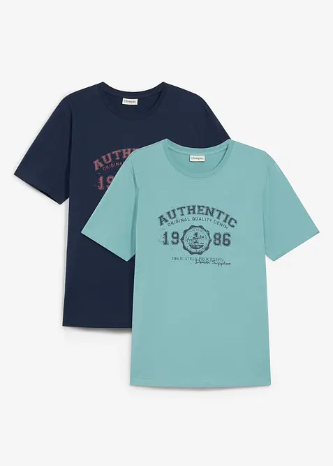 T-shirt i ekologisk bomull (2-pack), bonprix
