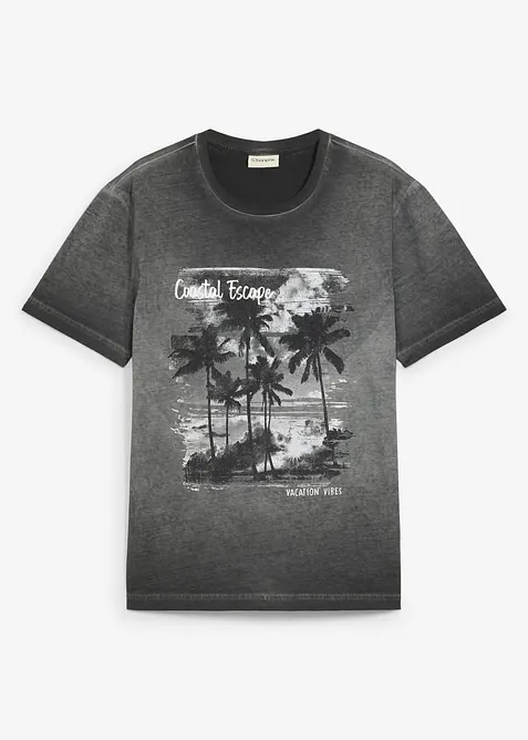T-shirt i ekologisk bomull med tv&auml;ttad look, bonprix