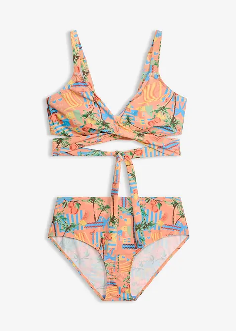 Bikini med BH-topp med omlotteffekt (2 delar), bonprix