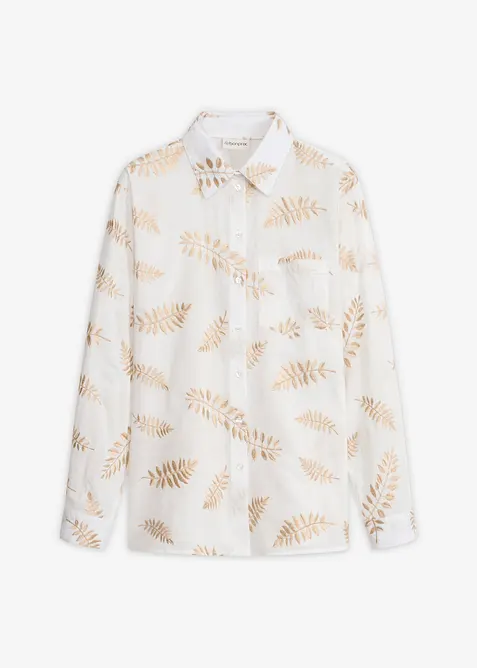 Blus i bomull med broderi, bonprix