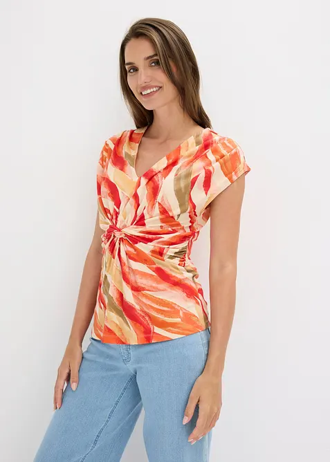 Topp med drapering i mjuk viskosmix, bonprix