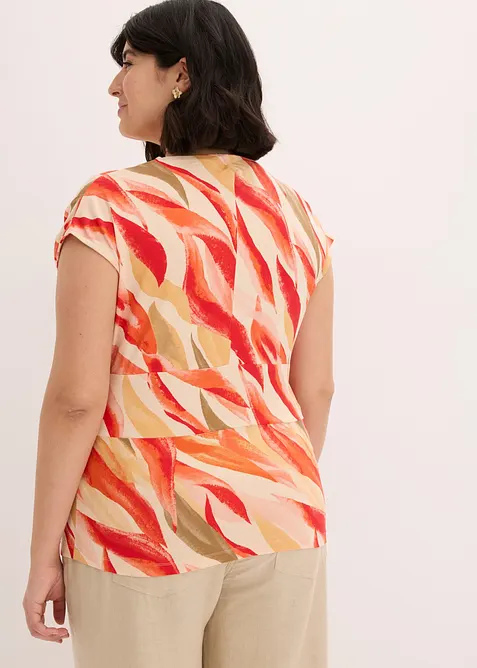 Topp med drapering i mjuk viskosmix, bonprix