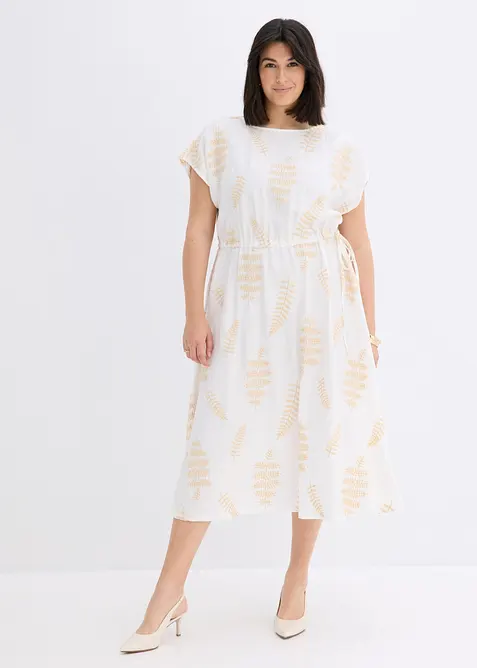 Mellanl&aring;ng kl&auml;nning med broderi, bonprix