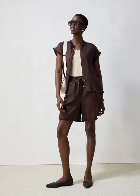 Shorts av rent linne, bonprix