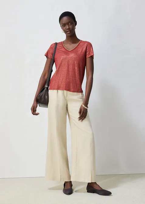 Linnetopp med Lurex-garn, bonprix