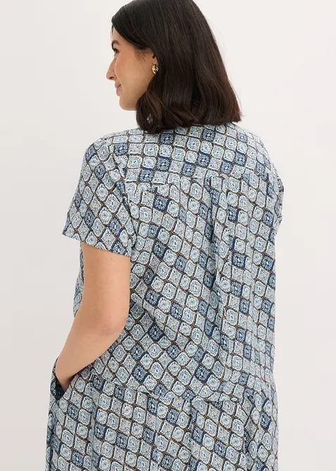 Kort&auml;rmad blus i viskosmix, bonprix