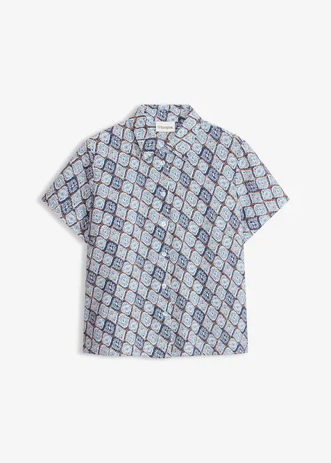 Kort&auml;rmad blus i viskosmix, bonprix