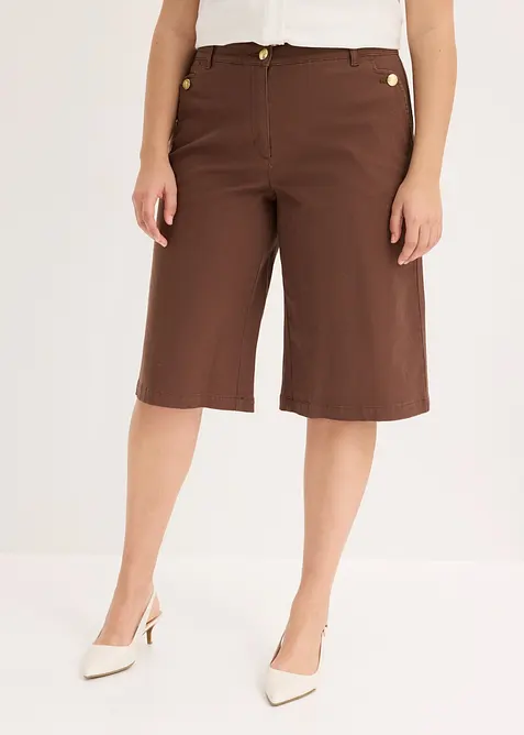 Shorts av elastisk twill, med vida ben, bonprix
