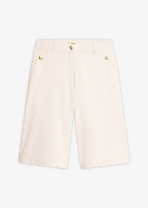Shorts av elastisk twill, med vida ben, bonprix