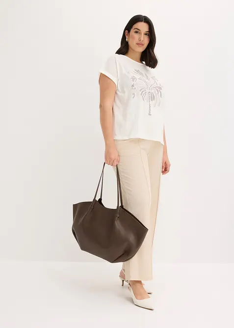 Topp av bomull, med nitapplikation, bonprix