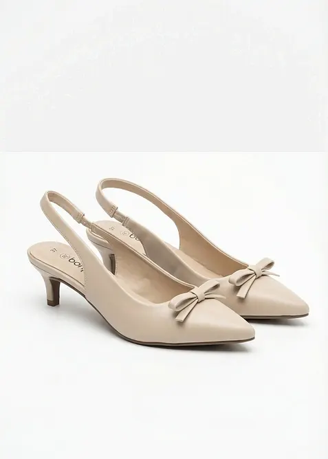 Pumps med slingback och rosett, bonprix