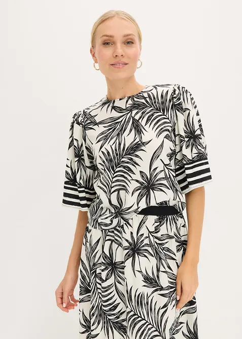 Kort&auml;rmad blus, bonprix