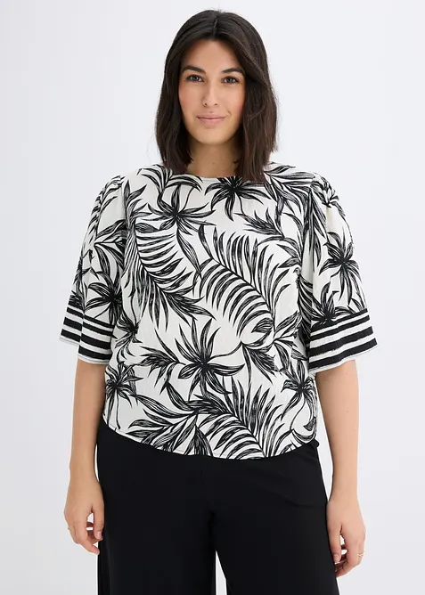 Kort&auml;rmad blus, bonprix