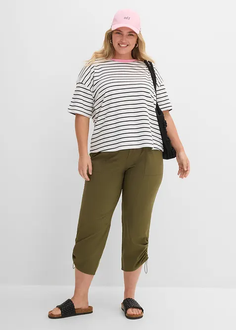 Tr&auml;ningsbyxa med rynkade detaljer, snabbtorkande, bonprix