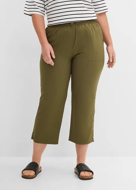 Tr&auml;ningsbyxa med rynkade detaljer, snabbtorkande, bonprix