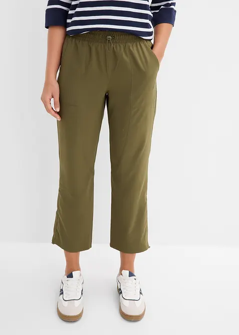 Tr&auml;ningsbyxa med rynkade detaljer, snabbtorkande, bonprix