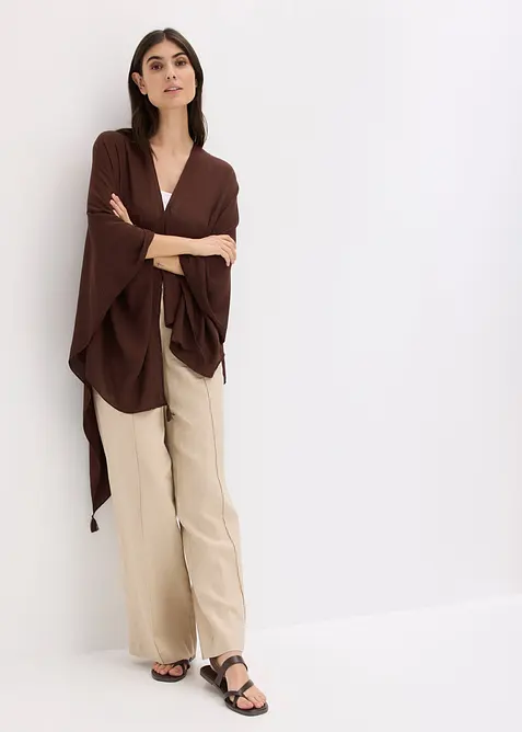 Tunn sommarponcho av viskos, bonprix