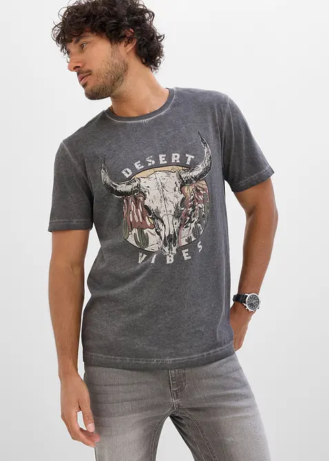 T-shirt med tv&auml;ttad look i ekologisk bomull, bonprix