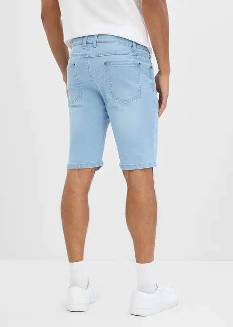Jeansshorts med res&aring;r i midjan, Regular Fit, bonprix