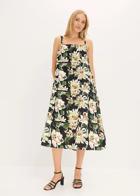 Mellanl&aring;ng kl&auml;nning i mjuk viskosmix, bonprix