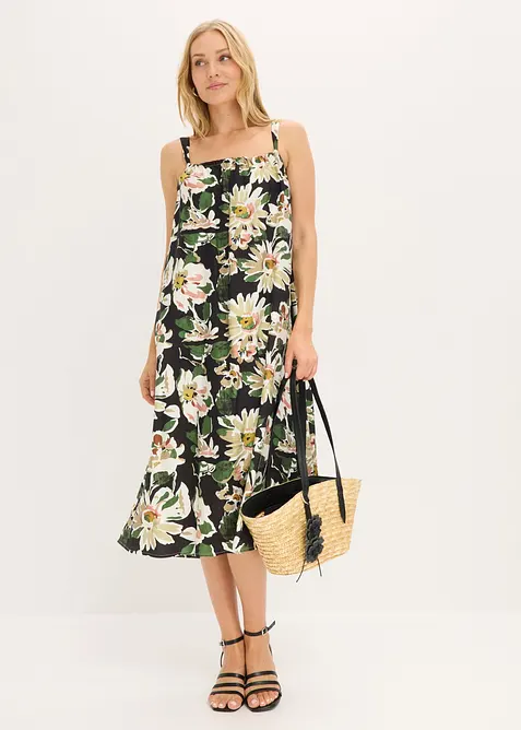 Mellanl&aring;ng kl&auml;nning i mjuk viskosmix, bonprix