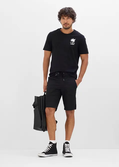 Stretchiga shorts med res&aring;rmidja, Regular Fit, bonprix