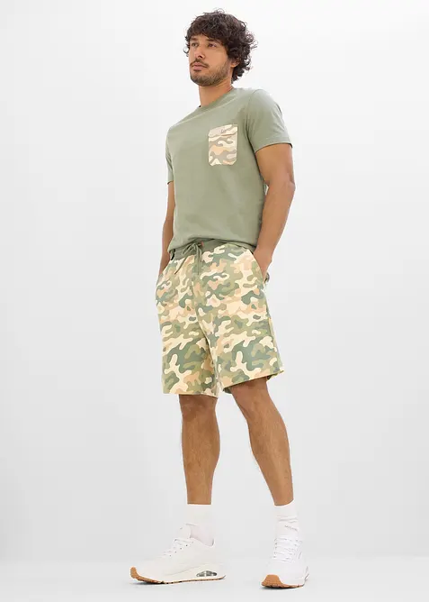 T-shirt av bomull med br&ouml;stficka, Slim Fit, bonprix